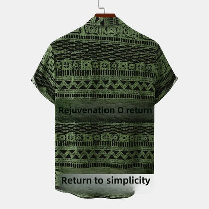 Men's Printed Button-Up Short Sleeve Shirt | DCDesigns
