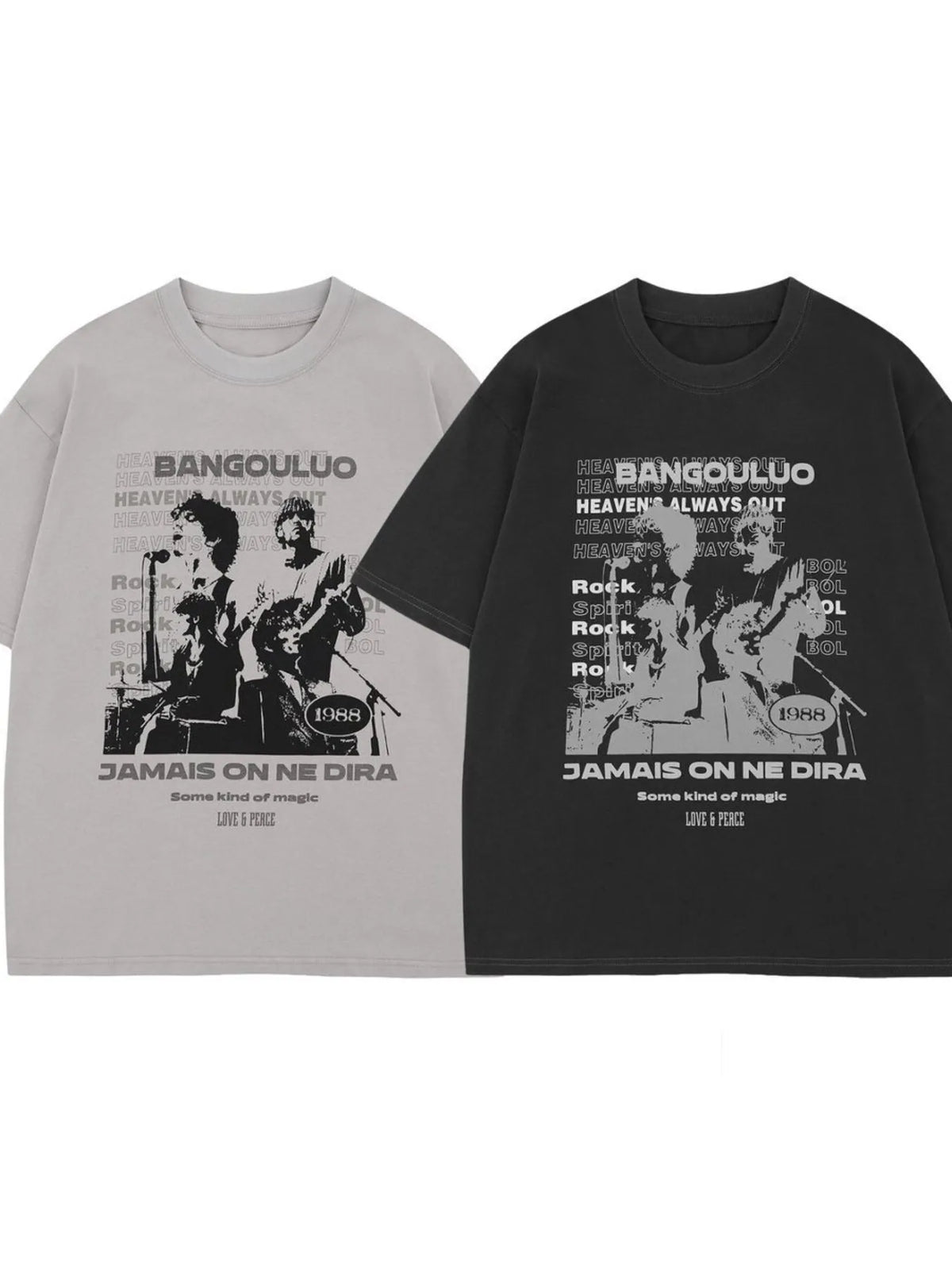 Men's Graphic Round Neck Oversized T-Shirt – men's bold Y2K streetwear graphic tee, product image 5