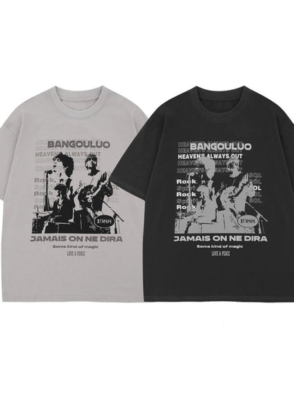 Men's Graphic Round Neck Oversized T-Shirt – men's bold Y2K streetwear graphic tee, product image 5