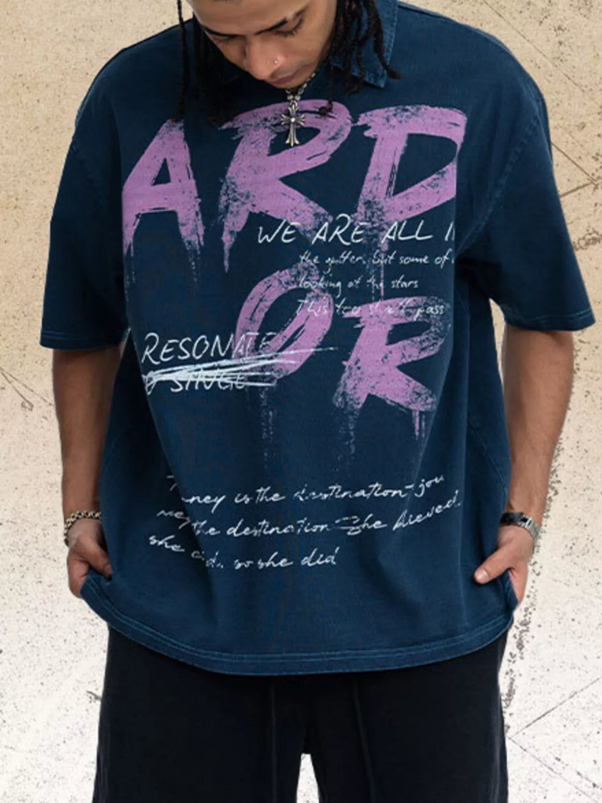 Men's Vintage Washed oversized graphic T-shirt – men's bold Y2K streetwear graphic tee, product image 1