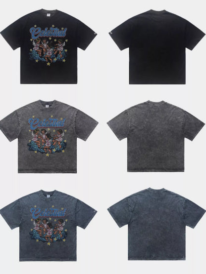 Men's oversized Men's Graphic Round Neck Half Sleeve T-Shirt – men's bold Y2K streetwear graphic tee, product image 9