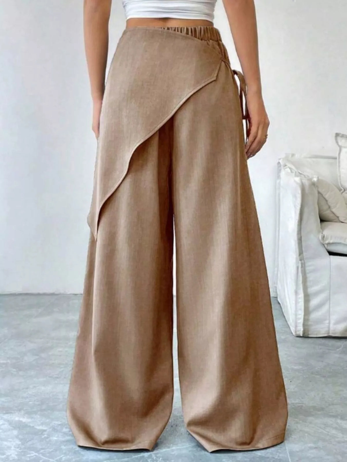 Wrap-Front Wide-Leg Pants - DCDesigns women’s fashion