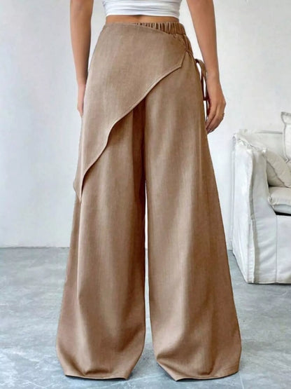 Wrap-Front Wide-Leg Pants - DCDesigns women’s fashion