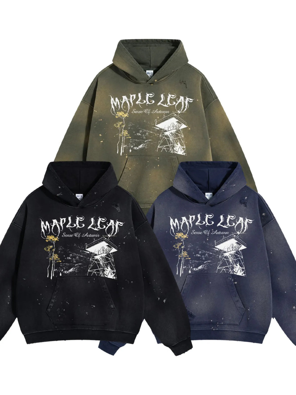 Men's Graphic Long Sleeve Hoodie - DCDesigns mens casual hoodie product view