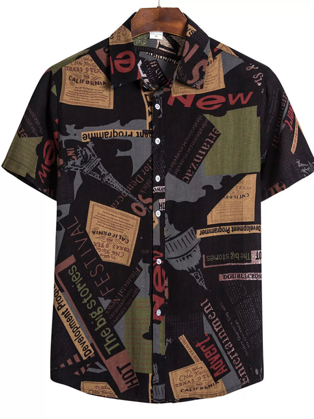 Men's Printed Button-Up Shirt | DCDesigns