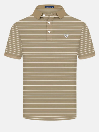 Men's Striped Short Sleeve Polo Shirt - Black