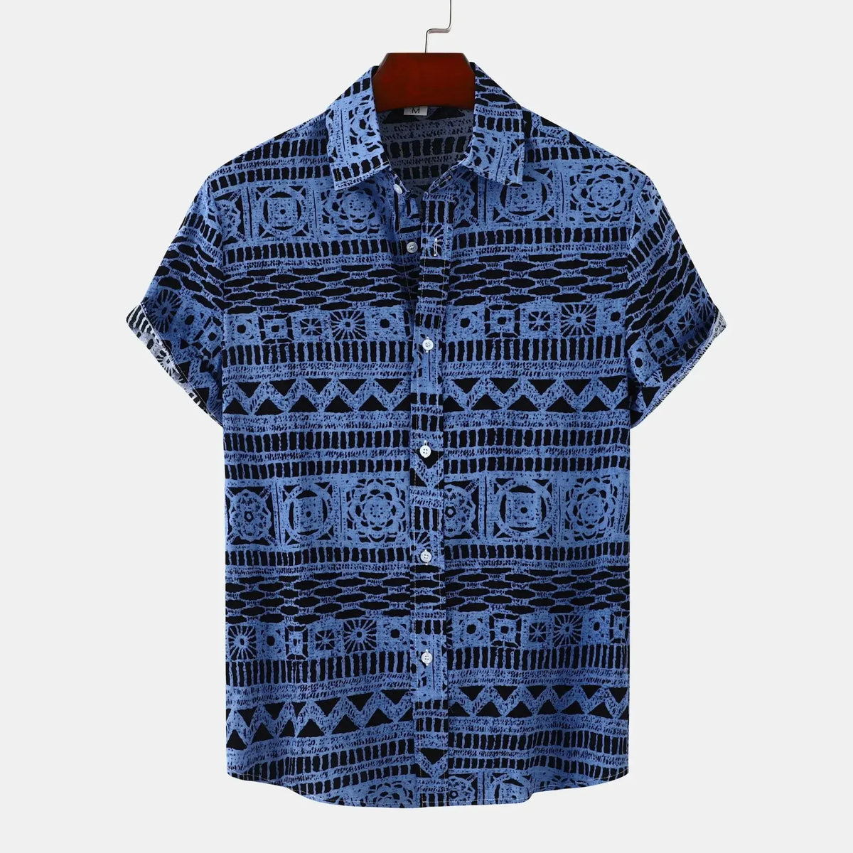 Men's Printed Button-Up Short Sleeve Shirt | DCDesigns