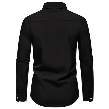 Men's Casual Button-Down Shirt with Cuff Detail | DCDesigns