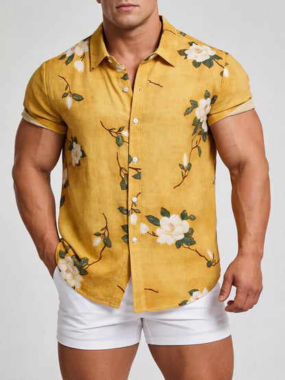 Men's Floral Print Short Sleeve Shirt | DCDesigns