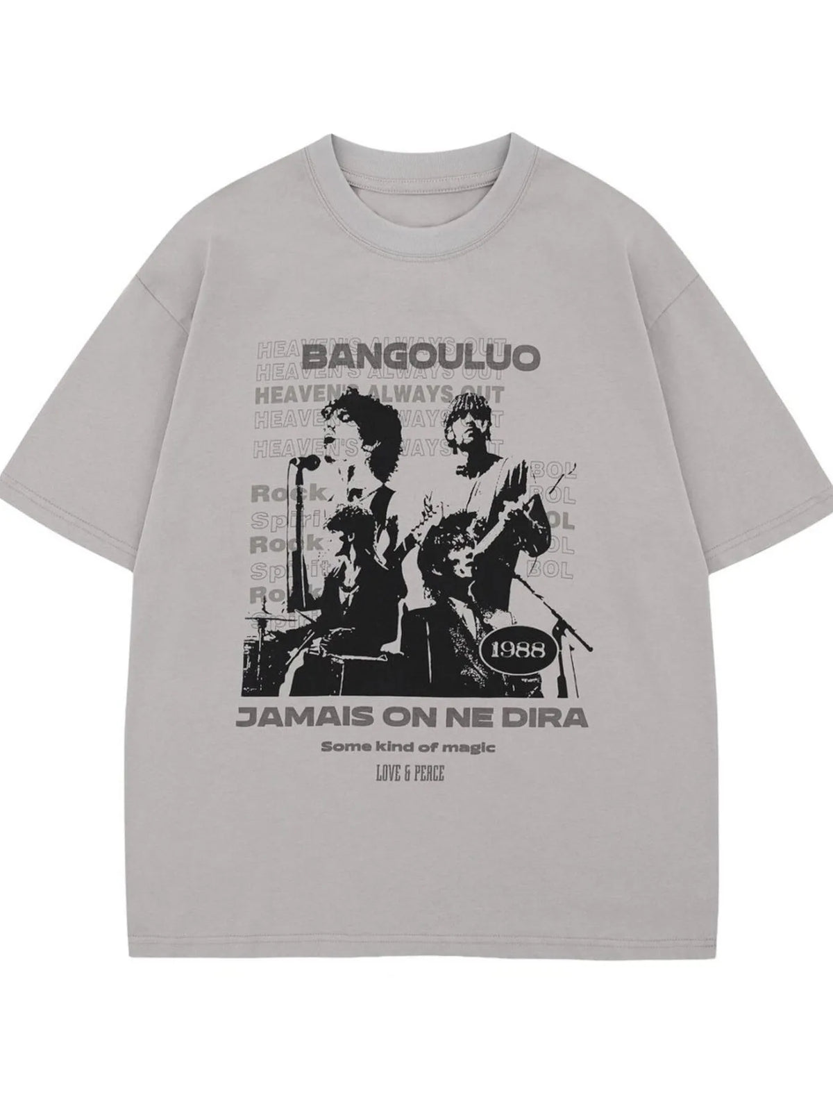 Men's Graphic Round Neck Oversized T-Shirt – men's bold Y2K streetwear graphic tee, product image 3