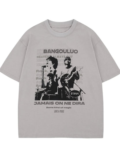 Men's Graphic Round Neck Oversized T-Shirt – men's bold Y2K streetwear graphic tee, product image 3