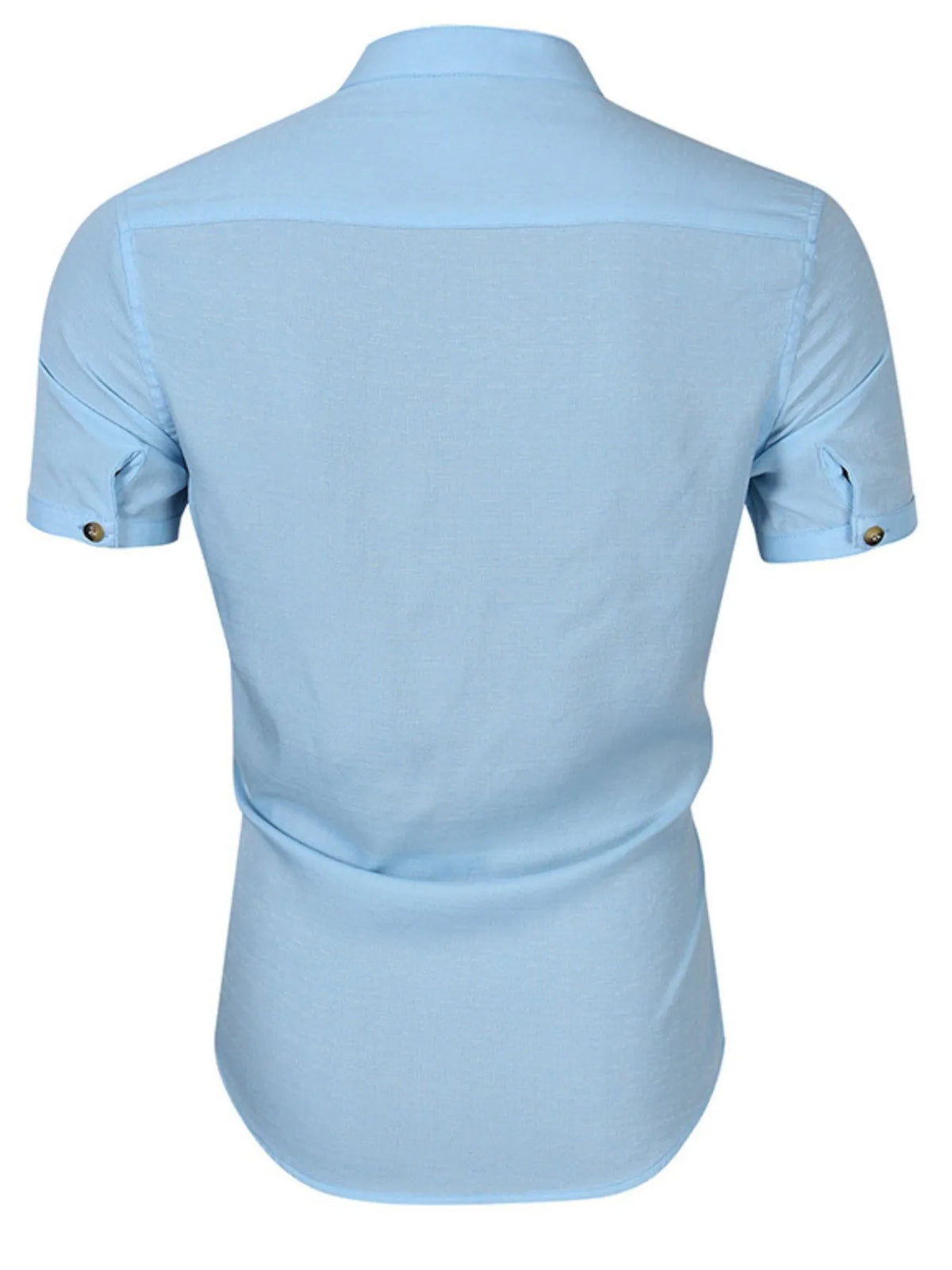 Men's Collar Neck Short Sleeve Polo Shirt - Light Blue