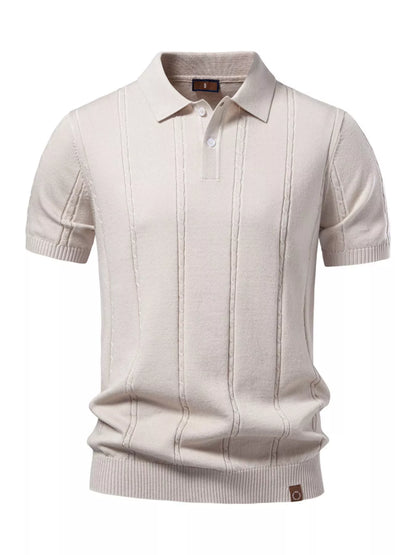 Men's Classic Knit Short Sleeve Polo Shirt - Sea Blue