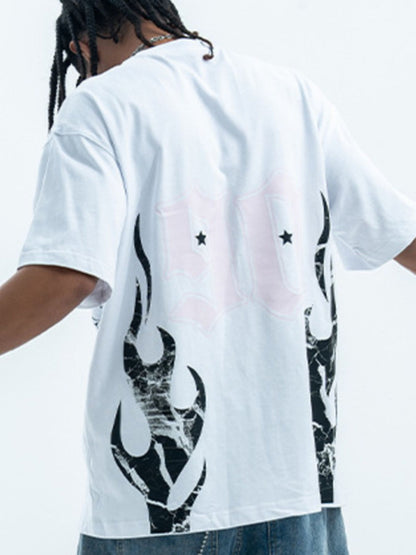 Men's oversized Men's Graphic Round Neck T-Shirt – men's bold Y2K streetwear graphic tee, product image 2