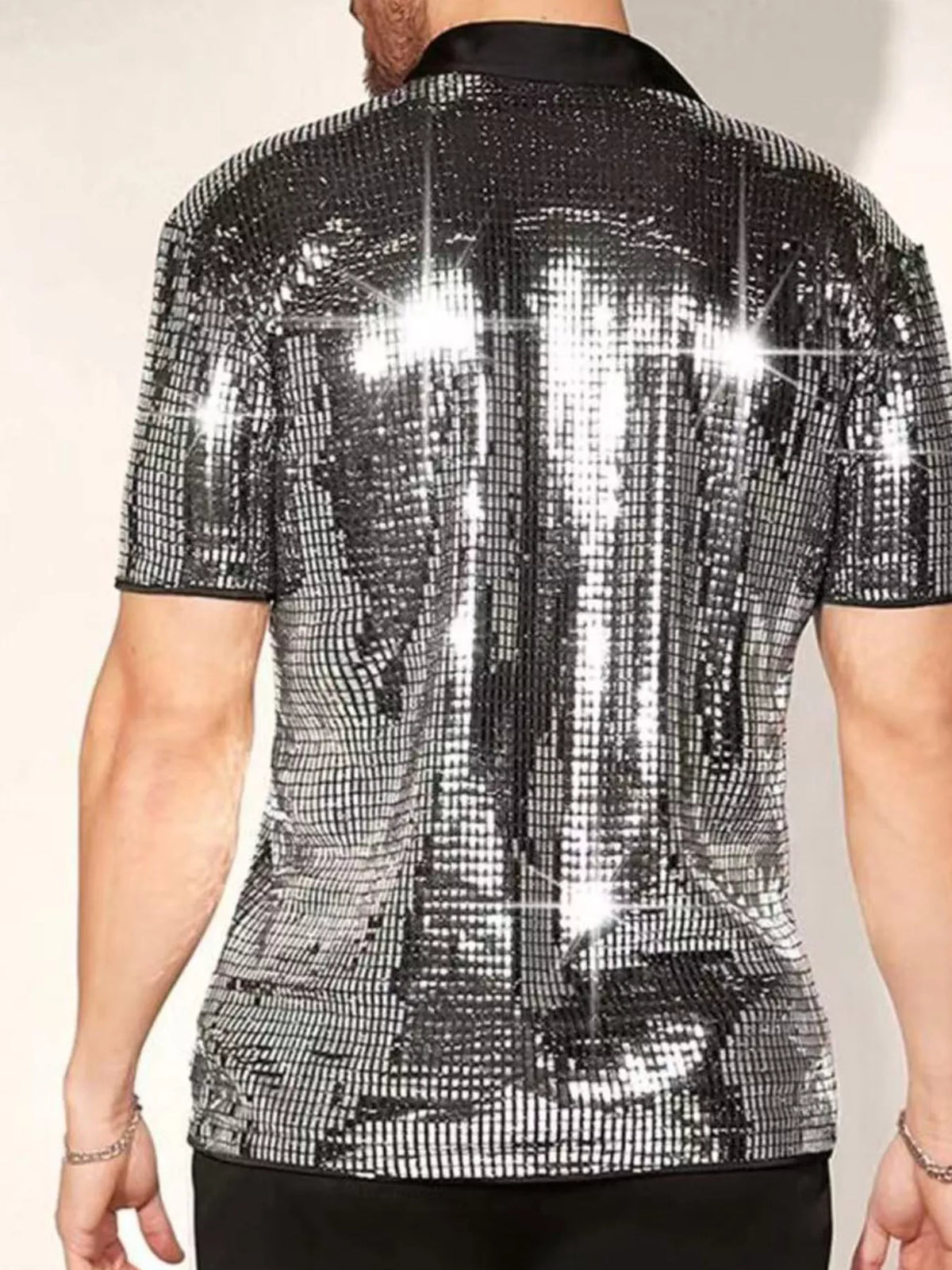 Men's Sequin Button-Up Shirt | DCDesigns