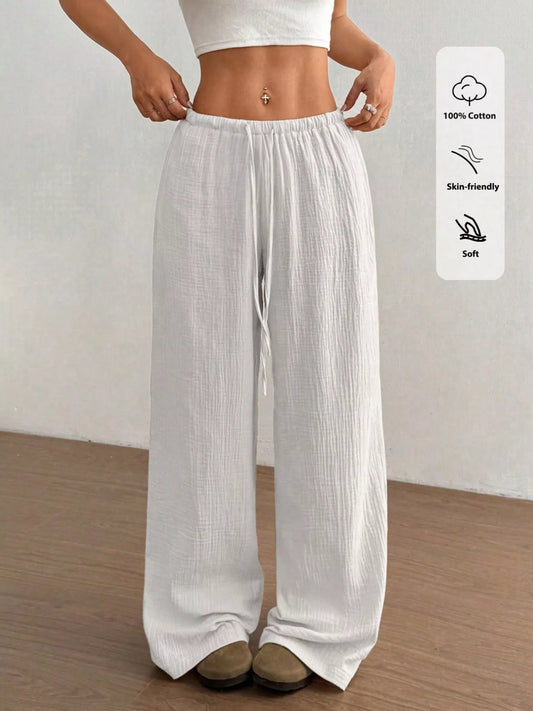 Wide-Leg Drawstring Pants - DCDesigns women’s fashion