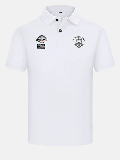 Men's Collared Neck Short Sleeve Polo Shirt - Navy