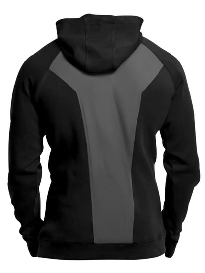 Men's Full Size Quarter Zip Long Sleeve Hoodie Plus Size - DCDesigns mens casual hoodie product view