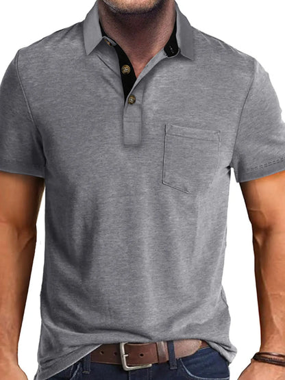 Men's Classic Heathered Pocket Polo Shirt - White