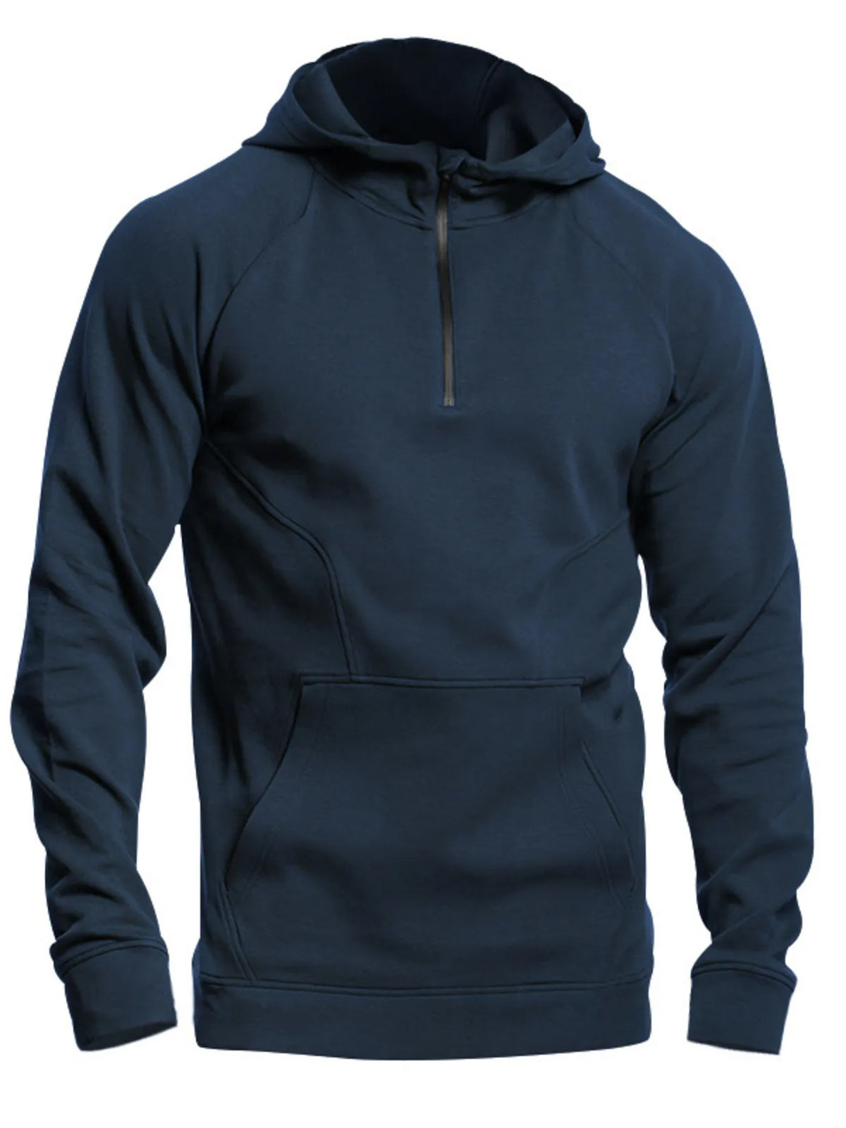 Men's Full Size Quarter Zip Long Sleeve Hoodie Plus Size - DCDesigns mens casual hoodie product view