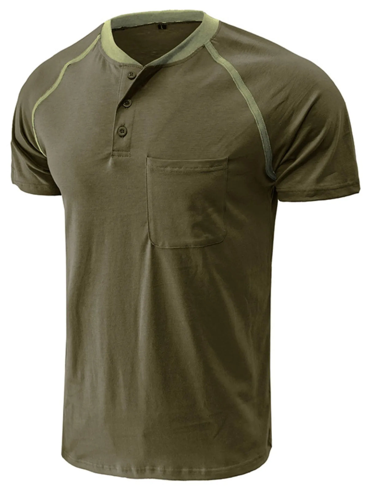 Men's Contrast Stitch Polo Shirt with Chest Pocket - White