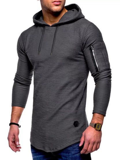 Men's Plus Size Casual Slim Fit Long Sleeve Hoodie - DCDesigns mens casual hoodie product view