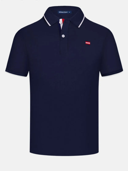 Men's Breathable Short Sleeve Polo Shirt - Navy