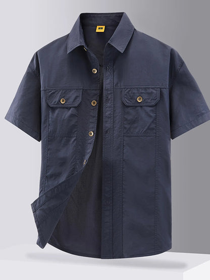 Men's Casual Short Sleeve Button-Down Shirt | DCDesigns