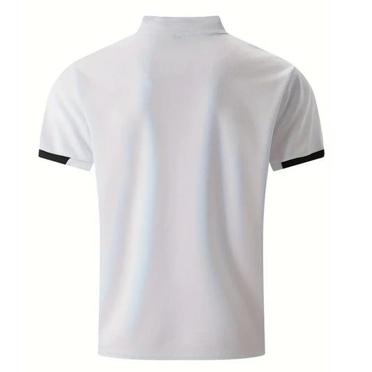 3D Digital Printing Solid Color Men's Short Sleeve Polo Shirts Summer Fashion Casual Outdoor Wear Stand Collar Design