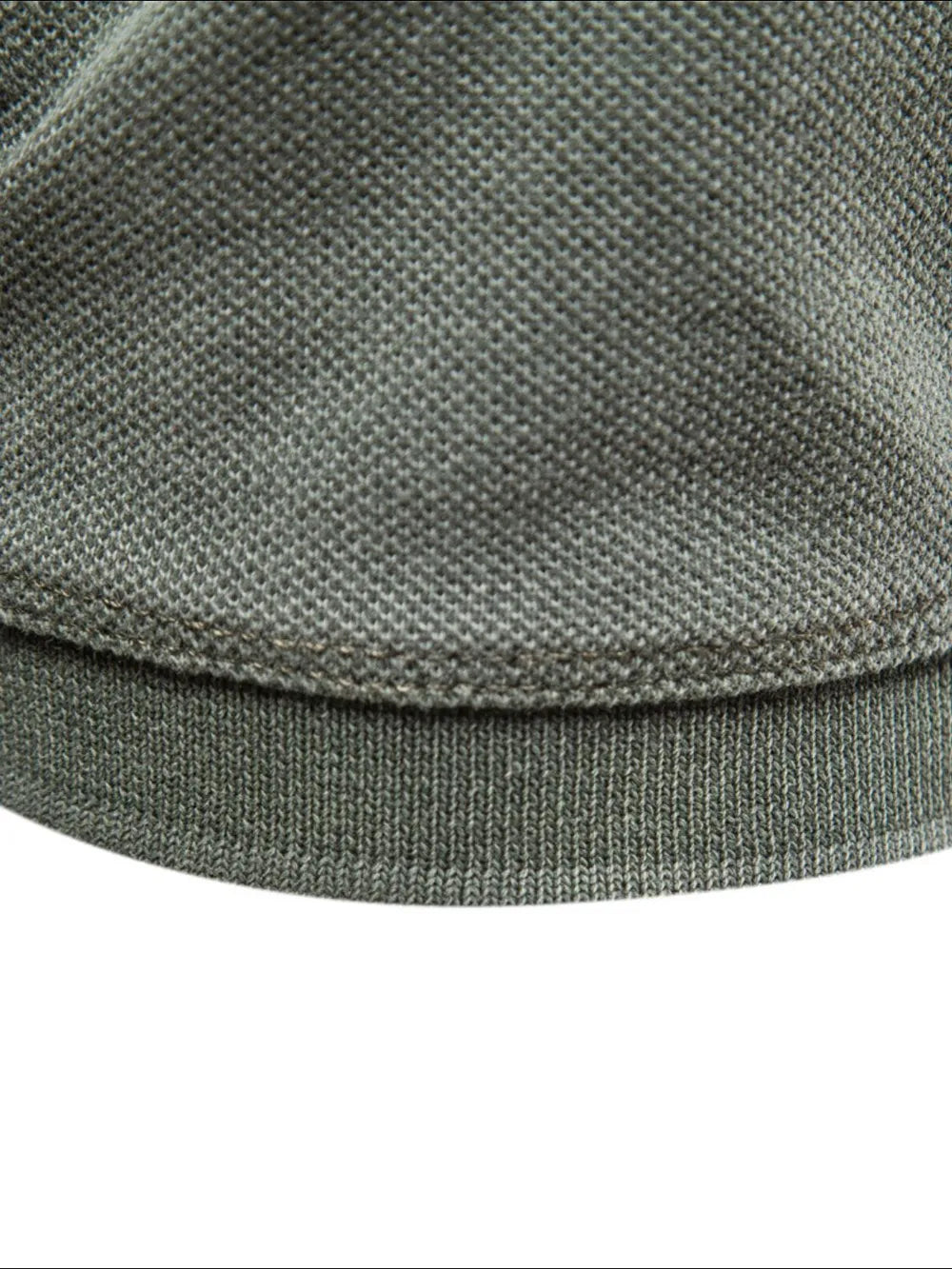 Men's Collared Neck Button Detail Short Sleeve Polo Shirt - Sage