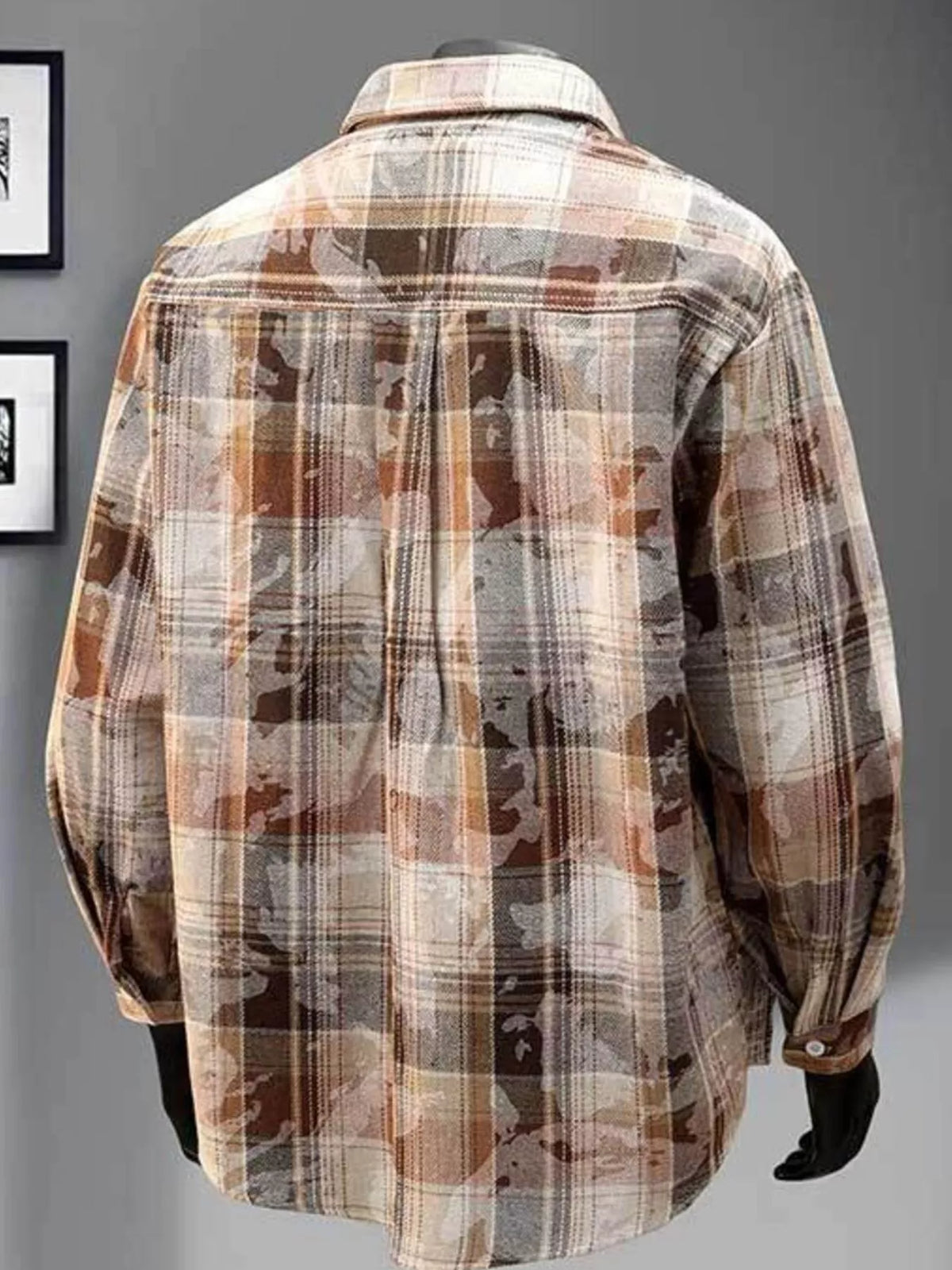 Men's Plaid Print Long Sleeve Shirt | DCDesigns