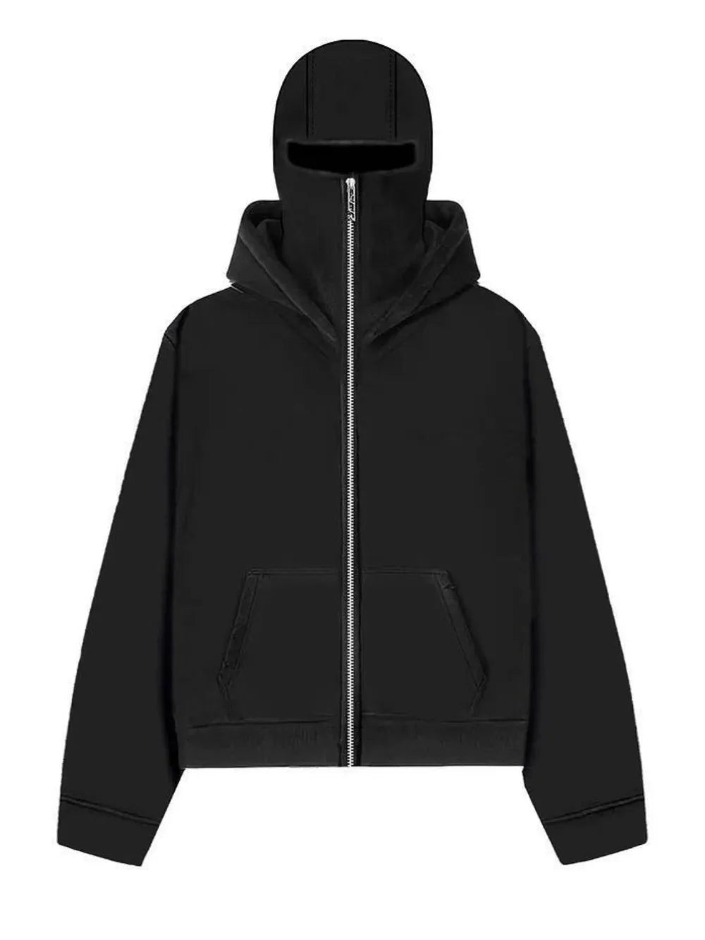 Men's Zip Up Long Sleeve Hoodie with Mask - DCDesigns mens casual hoodie product view