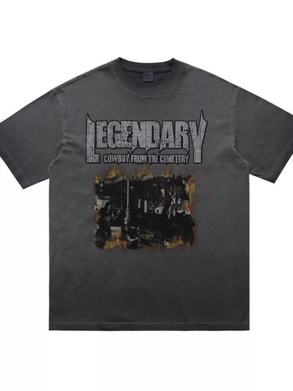 Men's oversized Men's Graphic Round Neck T-Shirt – men's bold Y2K streetwear graphic tee, product image 7