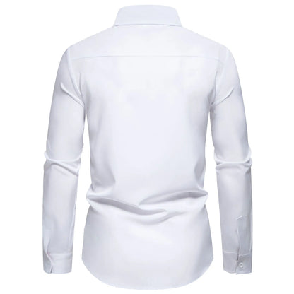 Men's Casual Button-Down Shirt with Cuff Detail | DCDesigns