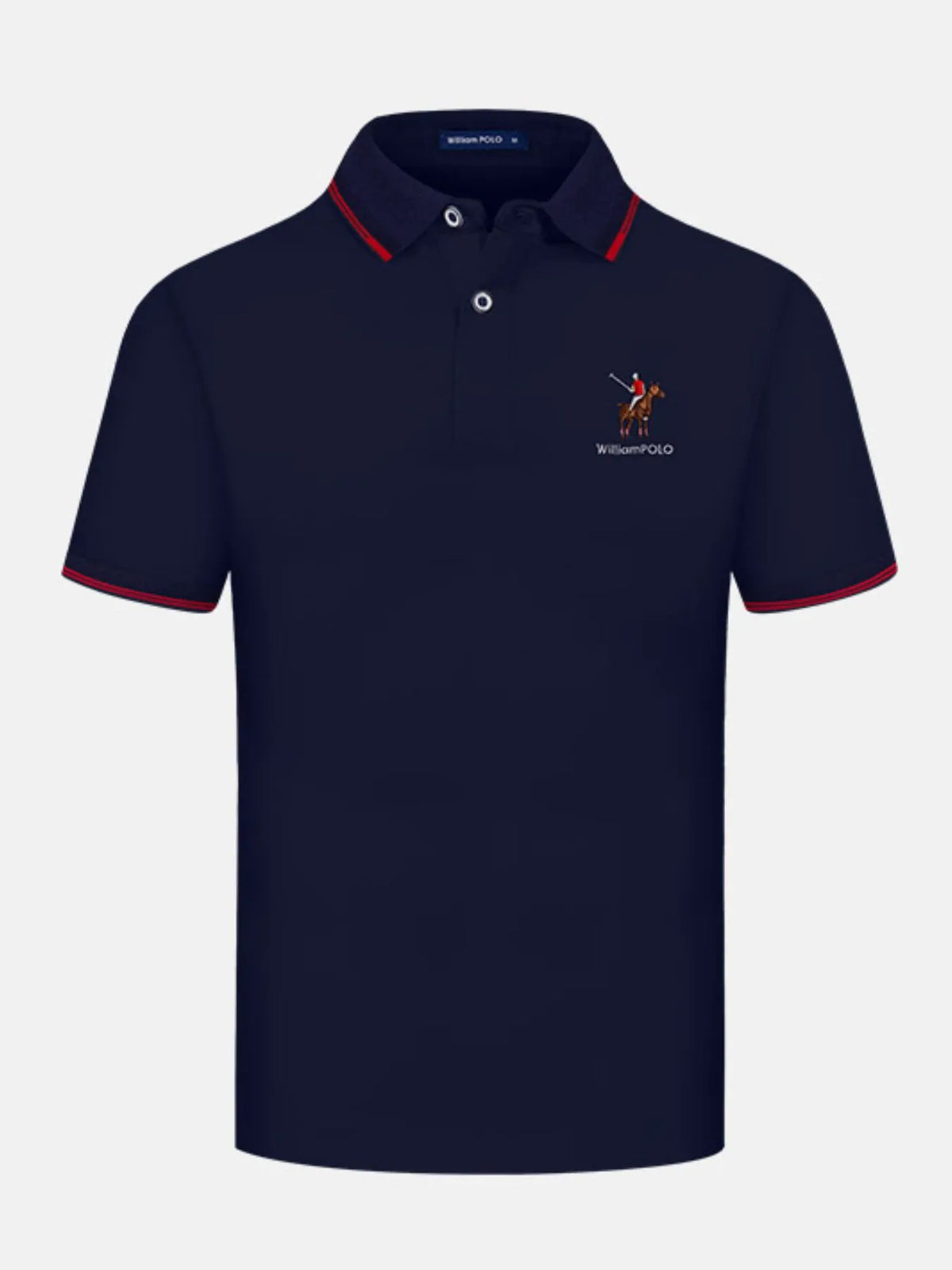 Men's Embroidered Short Sleeve Polo Shirt - Navy