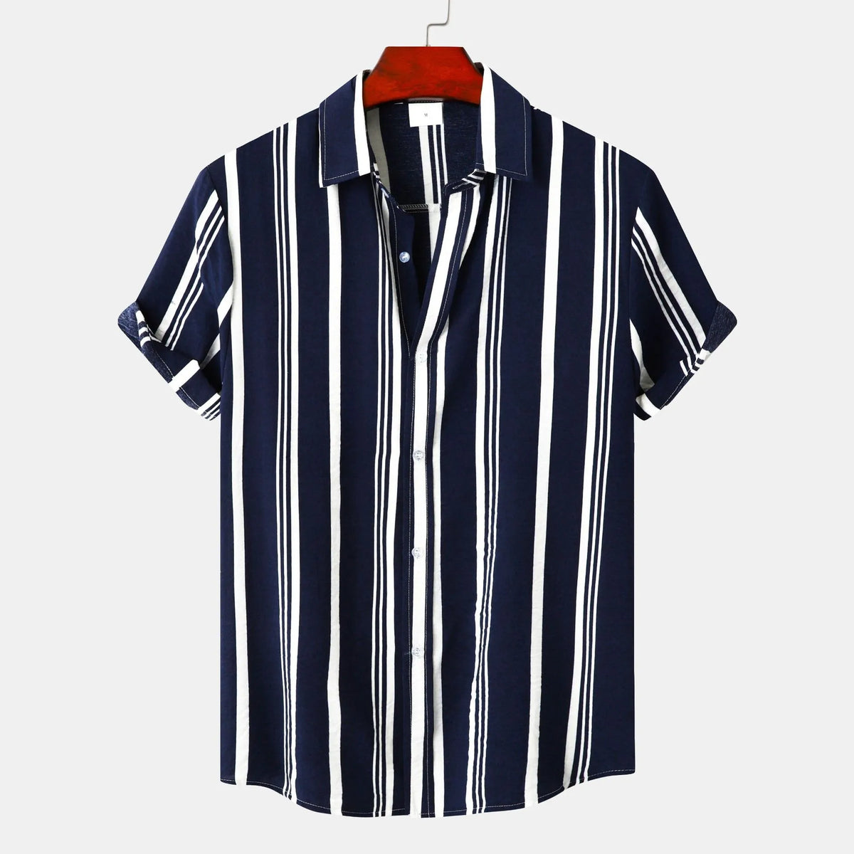 Men's Striped Short Sleeve Button-Down Shirt | DCDesigns
