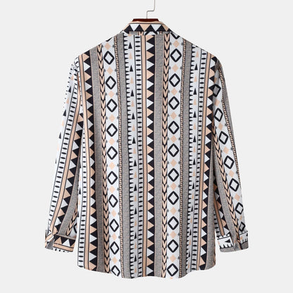 Men's Geometric Print Long Sleeve Shirt | DCDesigns