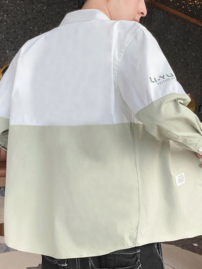 Men's Two-Tone Casual Button-Down Shirt | DCDesigns