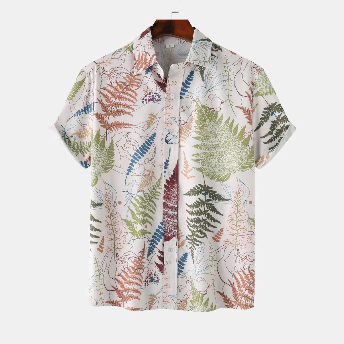 Men's Printed Button-Up Short Sleeve Shirt | DCDesigns