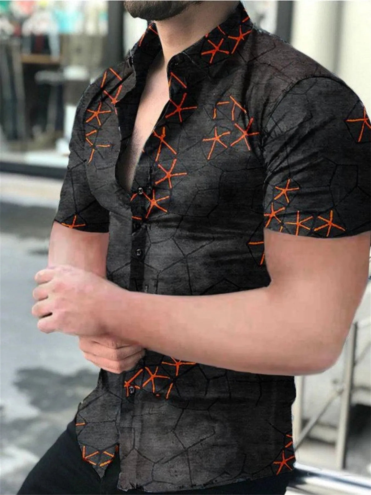 Men's Printed Short Sleeve Shirt | DCDesigns