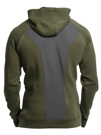 Men's Full Size Quarter Zip Long Sleeve Hoodie Plus Size - DCDesigns mens casual hoodie product view