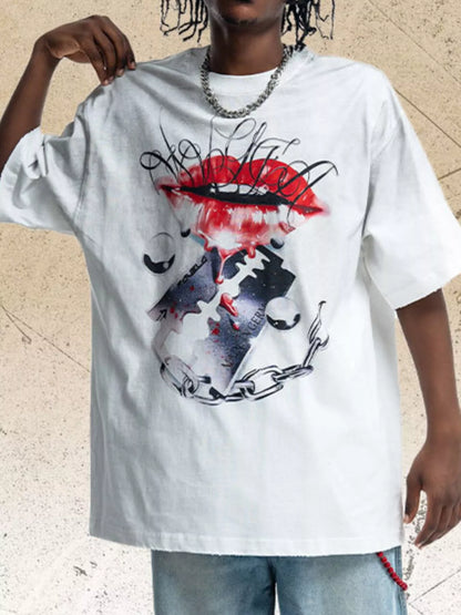 Men's oversized Men's Graphic Short Sleeve T-Shirt – men's bold Y2K streetwear graphic tee, product image 1