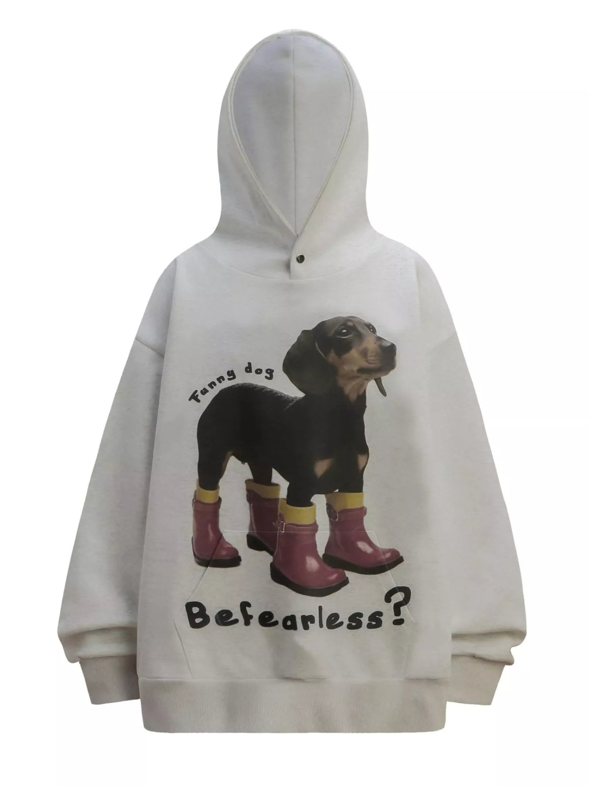 Men's Dog Graphic Long Sleeve Hoodie - DCDesigns mens casual hoodie product view