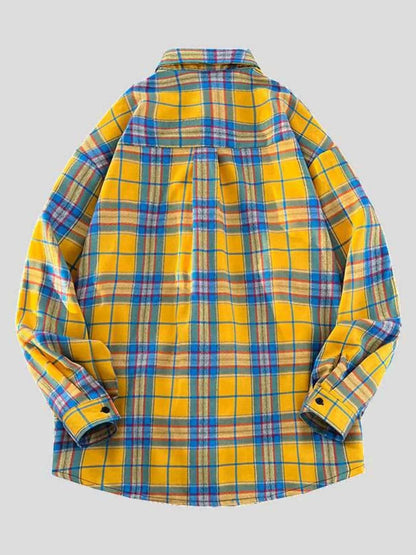 Men's Casual Plaid Long Sleeve Shirt | DCDesigns
