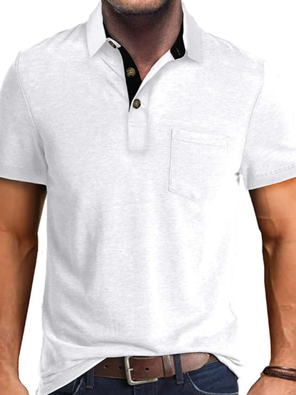 Men's Classic Heathered Pocket Polo Shirt - Khaki