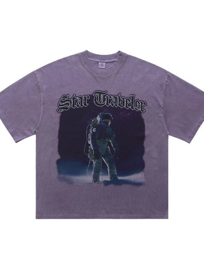 Men's Star Traveler Graphic Oversized T-Shirt – men's bold Y2K streetwear graphic tee, product image 5