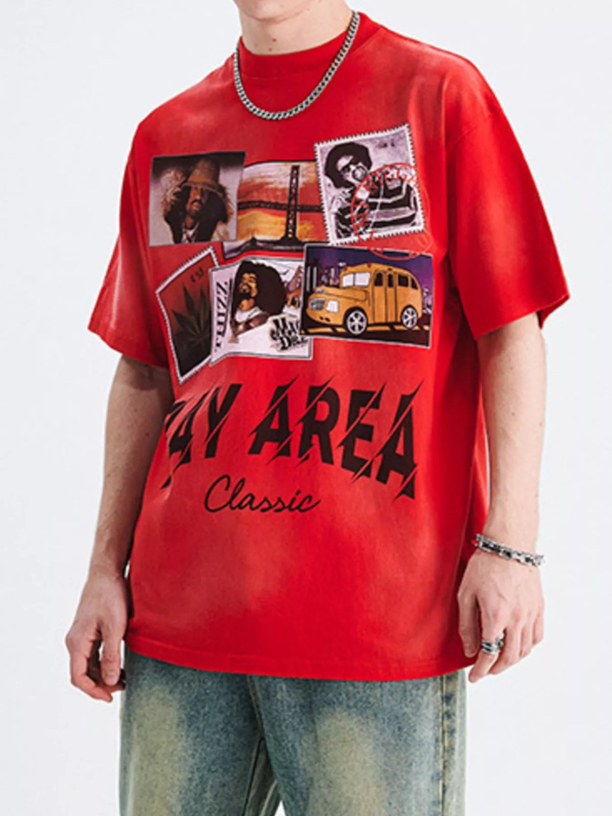 Men's oversized Men's Graphic Short Sleeve T-Shirt – men's bold Y2K streetwear graphic tee, product image 1