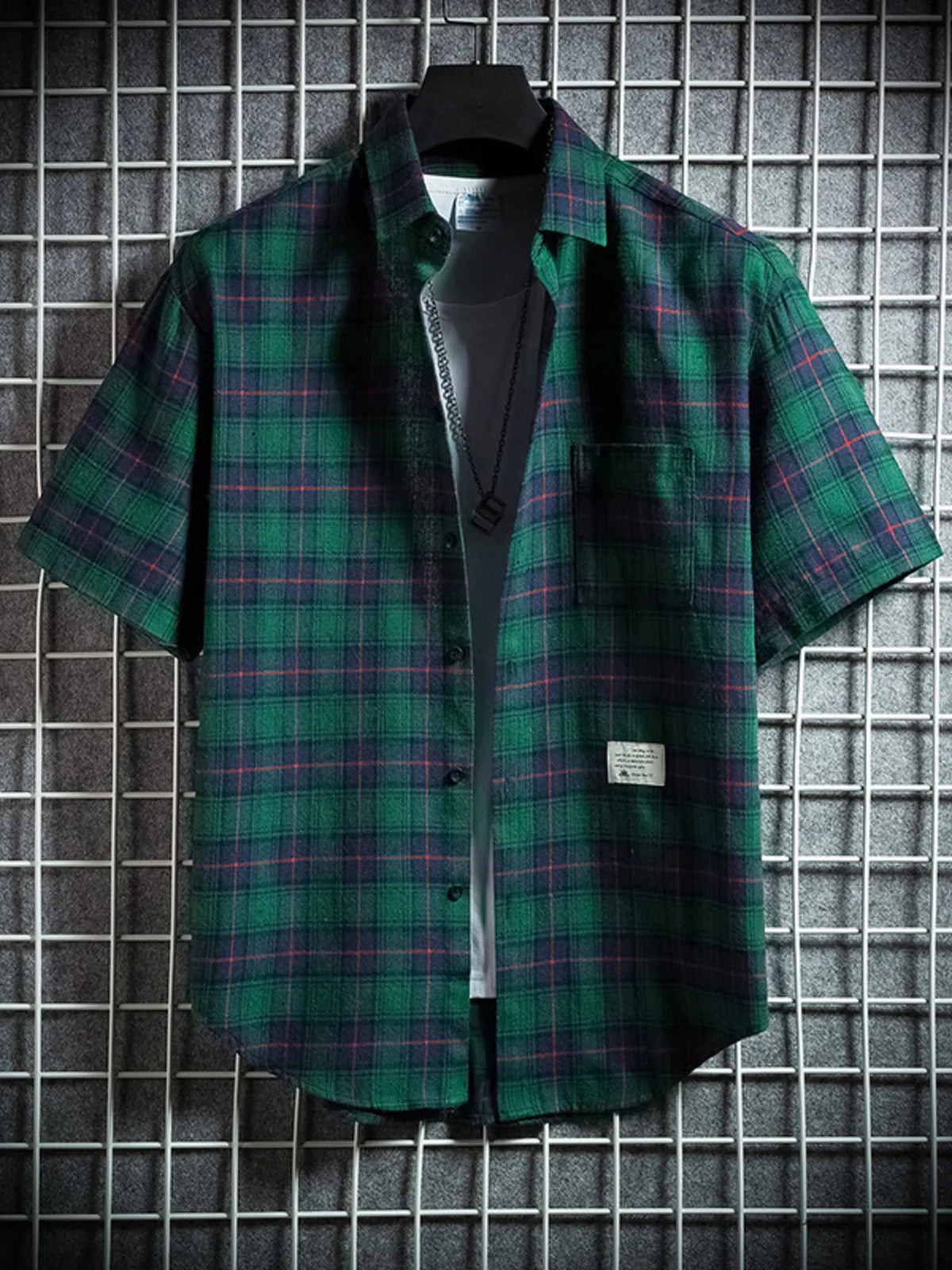 Men's Casual Plaid Short Sleeve Shirt | DCDesigns