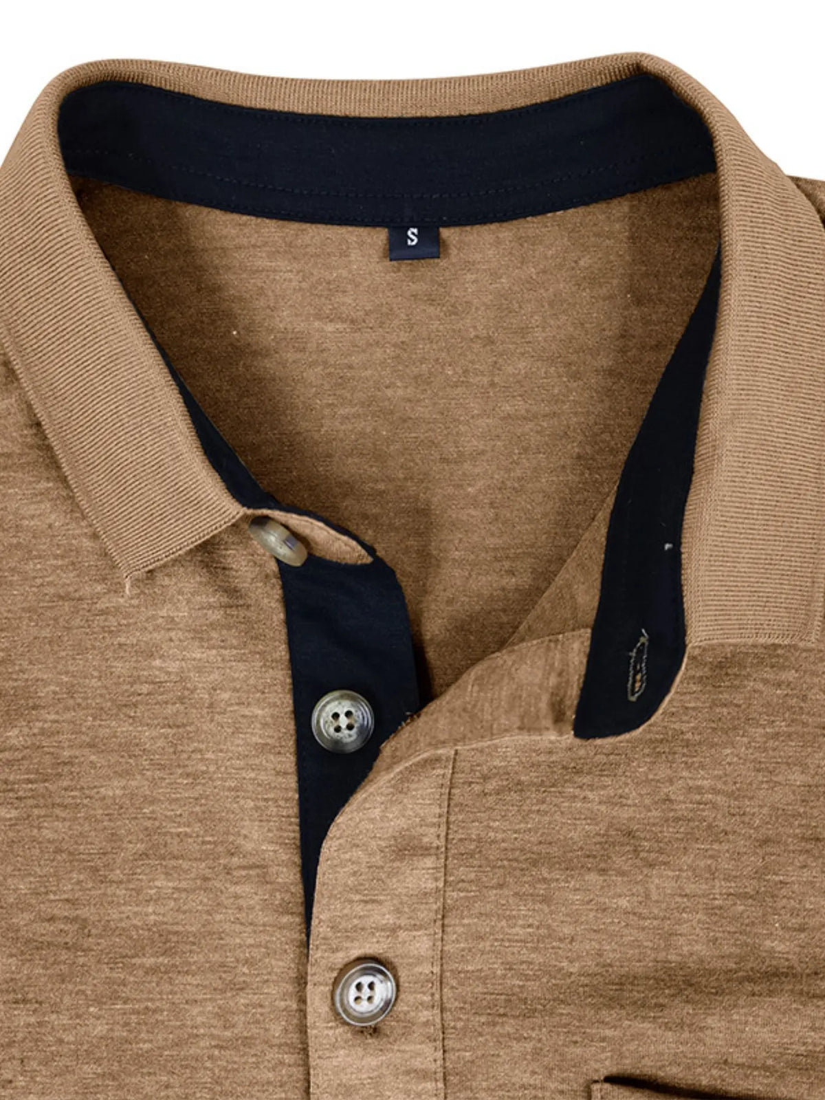 Men's Classic Heathered Pocket Polo Shirt - Khaki