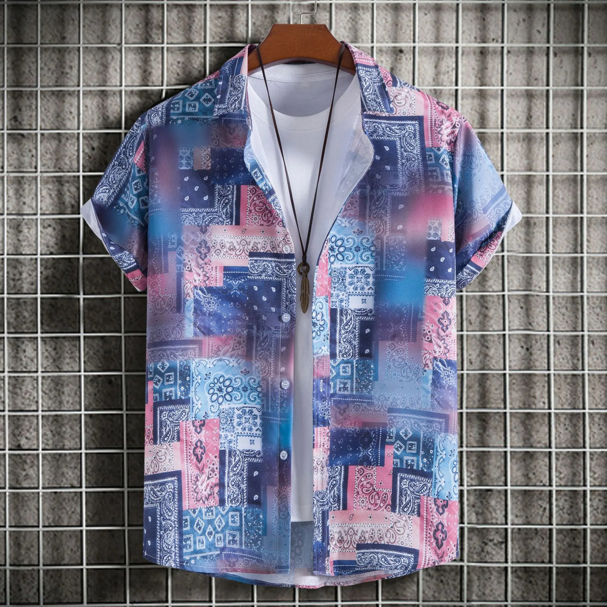 Men's Printed Short Sleeve Casual Shirt | DCDesigns